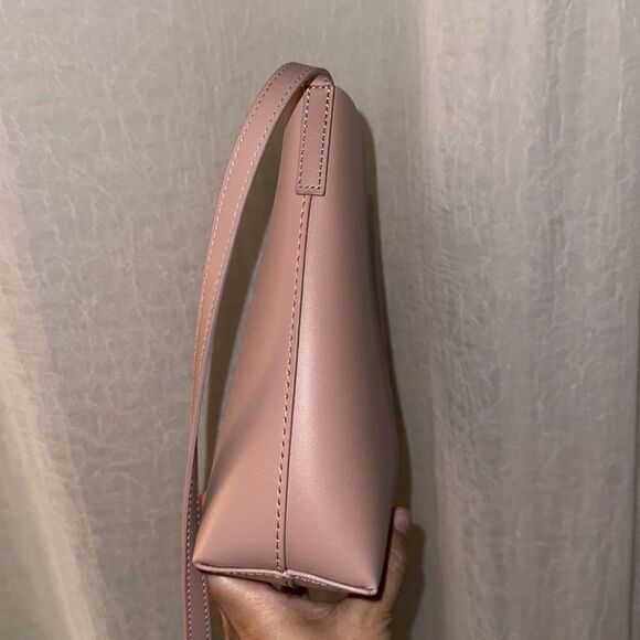 Samara FabFitFun Vegan Leather Suede Interior Peony Pink Medium Crossbody Bag - Picture 10 of 16